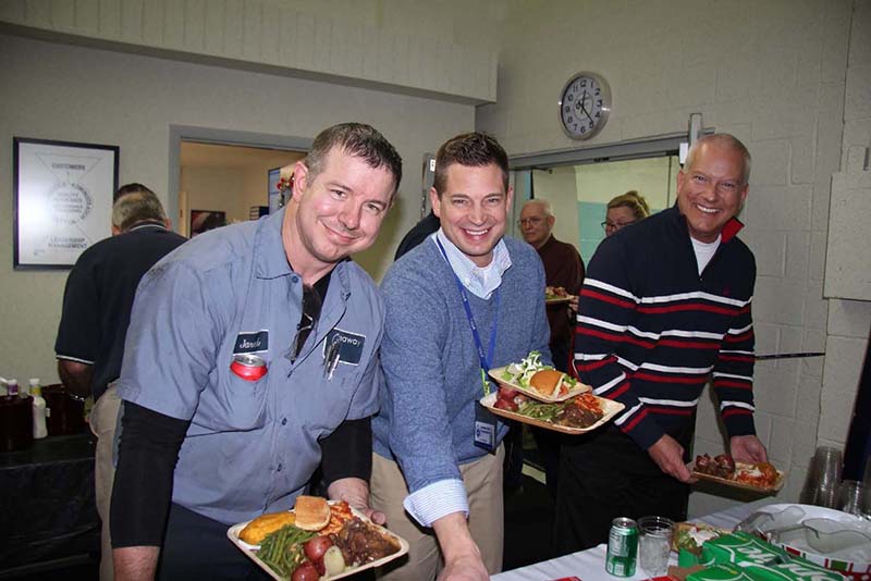 Employees at staff luncheon of Seaway Bolt & Specials Corporation, special bolt & pipe plug manufacturer