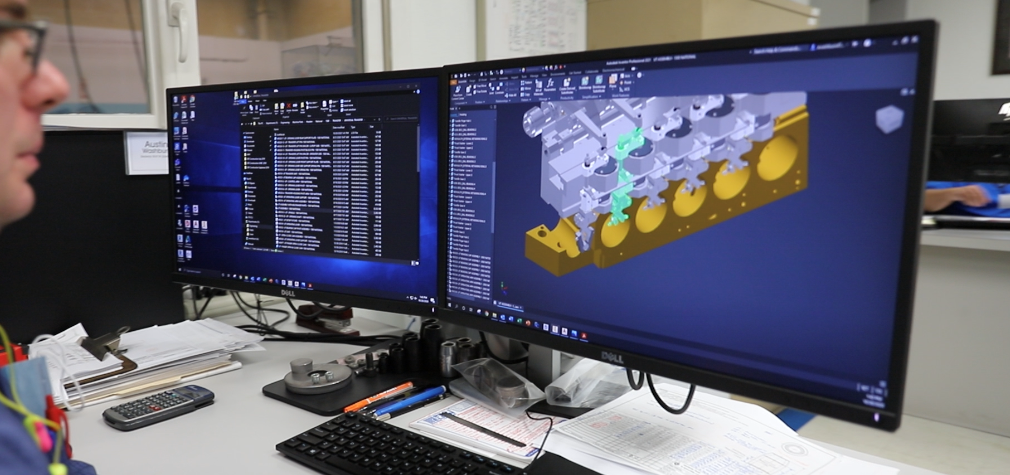 3D printed prototypes on computer screens at Seaway Bolt, pipe plug supplier & special bolt manufacturer